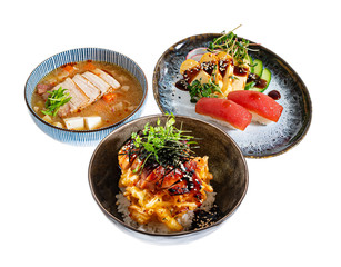 japanese food on the white background