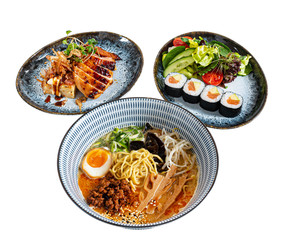 japanese food on the white background