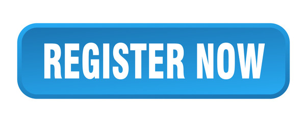 register now button. register now square 3d push button