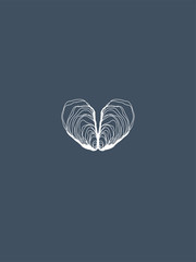 The World is Your Oyster Line Art on Blue