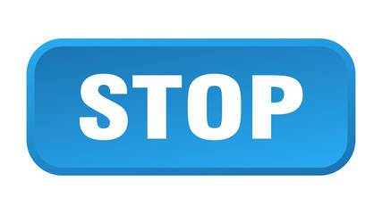 stop button. stop square 3d push button