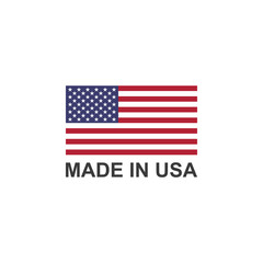 Made in USA label with The flag of the United States of America