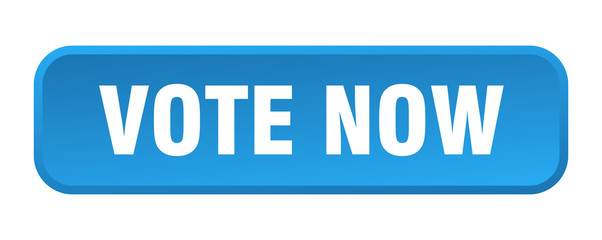 vote now button. vote now square 3d push button