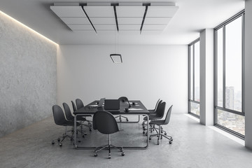 Contemporary concrete office interior