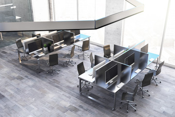 Bright coworking office interior