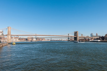 Brooklyn Bridge in New York, United States.