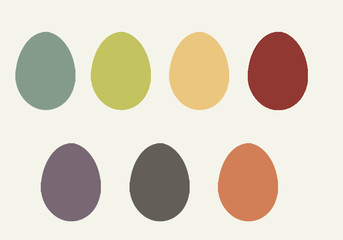illustration set of easter eggs