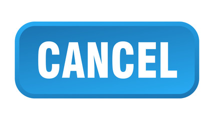 cancel button. cancel square 3d push button