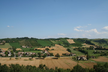 Fototapeta na wymiar Castell'Arquato, Italy : view of the hill of north Italy
