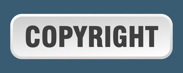 copyright button. copyright square 3d push button