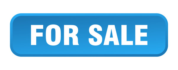 for sale button. for sale square 3d push button