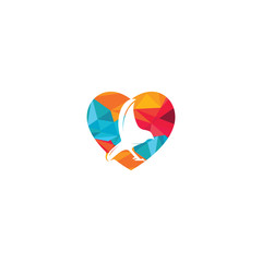 Bird love vector logo design.