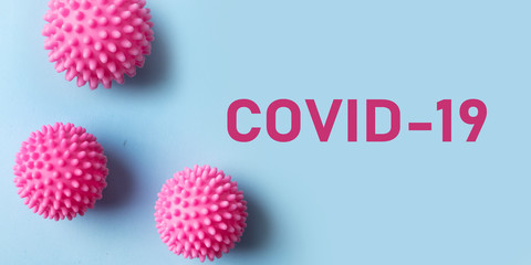 Dangerous Coronavirus Background. Pandemic. Banner with text COVID-19.