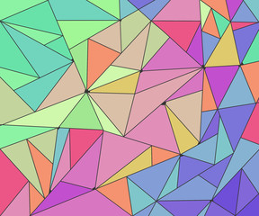 Fototapeta na wymiar Bright background of multicolored triangles spring palette
