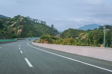 road in the mountains with the beautiful landscape around