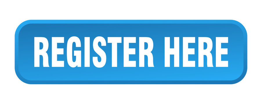 register here button. register here square 3d push button