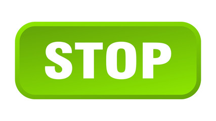 stop button. stop square 3d push button