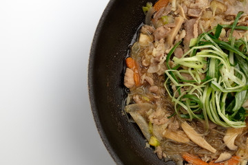Soy sauce bulgogi on white background