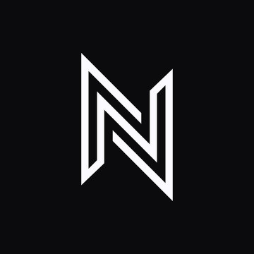 N letter liner logo design	