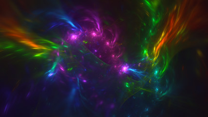 3D rendering abstract fractal light background