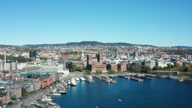 Flight over Oslo City Hall