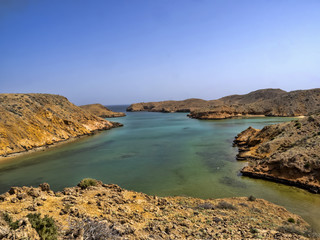 Obraz premium Beautiful rugged northeast coast of Indian Ocean. Oman