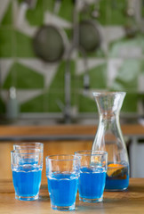 Blue detox water or isotonic for healthy lifestyle