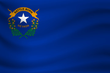 Waving flag of Nevada. Vector illustration
