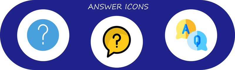 answer icon set