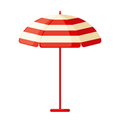 Vector Beach umbrella icon in flat style isolated on white.