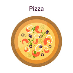 Pizza of different types set. Margherita and pepperoni, vegetarian