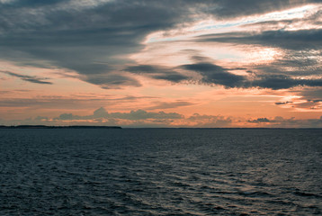 sunset from the north sea near Norway
