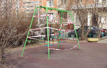Closing playgrounds in the big city. Protection against coronovirus