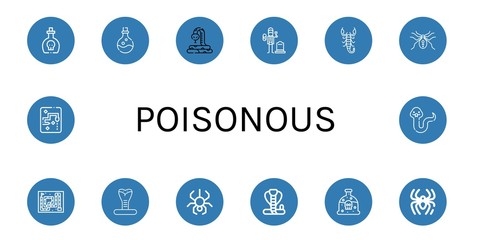 Set of poisonous icons
