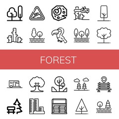 Set of forest icons