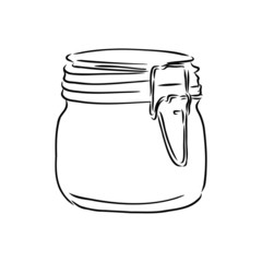 glass jar with a lid, sketch 