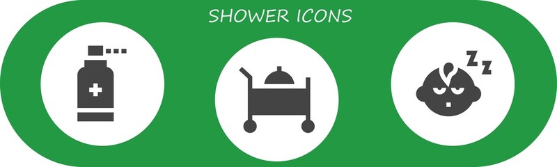 Modern Simple Set of shower Vector filled Icons