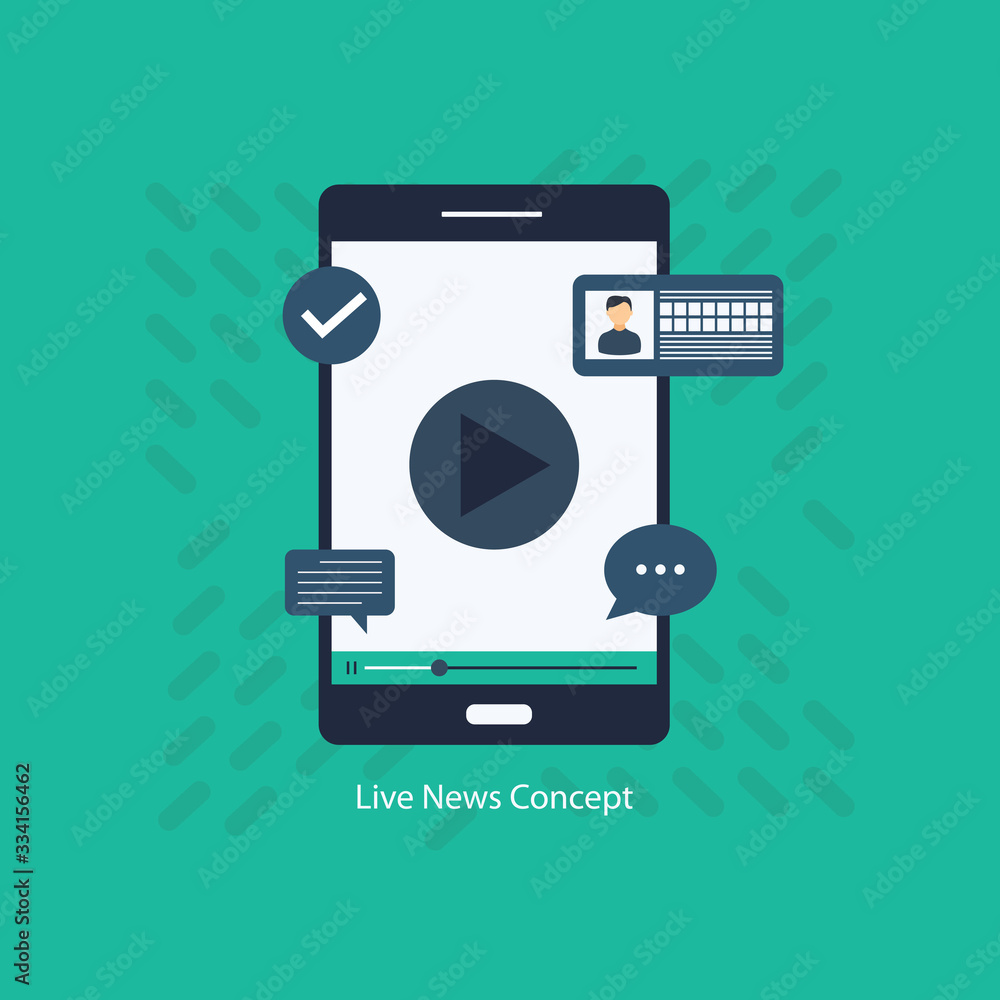 Poster live streaming on screen icon. element of media for mobile concept and web apps icon