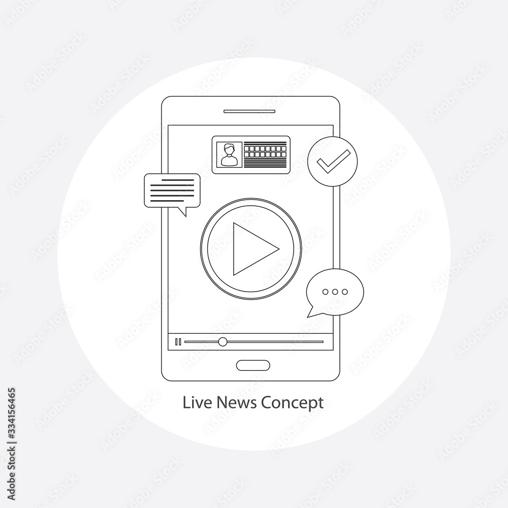 Poster live streaming on screen icon. element of media for mobile concept and web apps icon