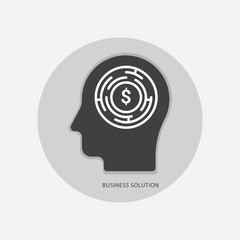 Investment ideas icon concept with human head