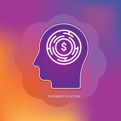 Investment ideas icon concept with human head