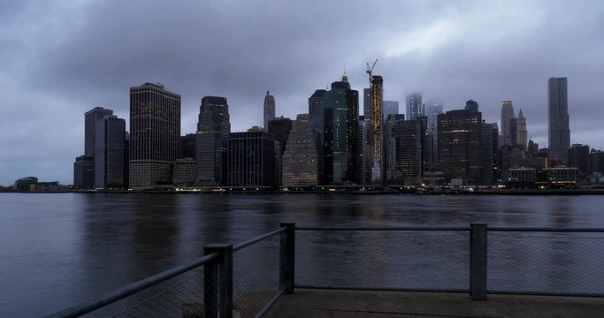 New York Skyline and East River timelapse
