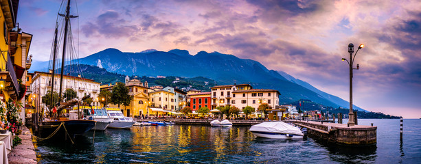 old town of malcesine at the lago di garda