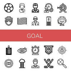 goal simple icons set