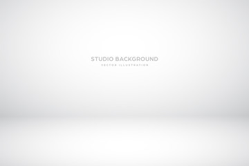 Empty gray studio abstract background with spotlight effect. Product showcase backdrop.