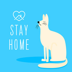 Stay home. Conceptual background with call to protect family and oneself against coronavirus. Handdrawn template for design social media advertising, web baner, internet interview etc.