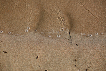 Abstract background of a sandy beach and sea foam with negative space