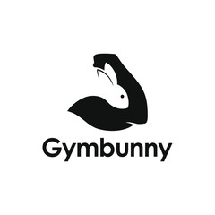 logo template gym bunny vector illustration