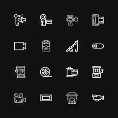 Editable 16 reel icons for web and mobile