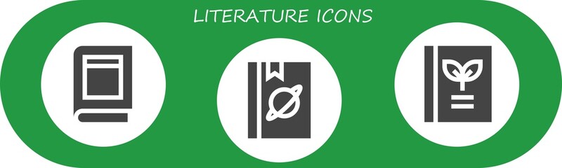 Modern Simple Set of literature Vector filled Icons